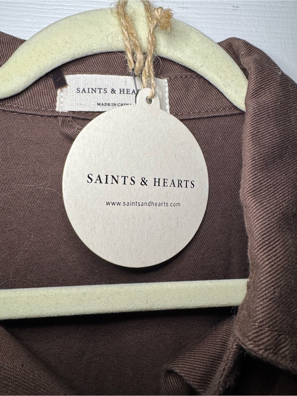 Saints & Hearts Cotton & Faux Suede Fringe Jacket Snap Front Festival Size L - Picture 4 of 11